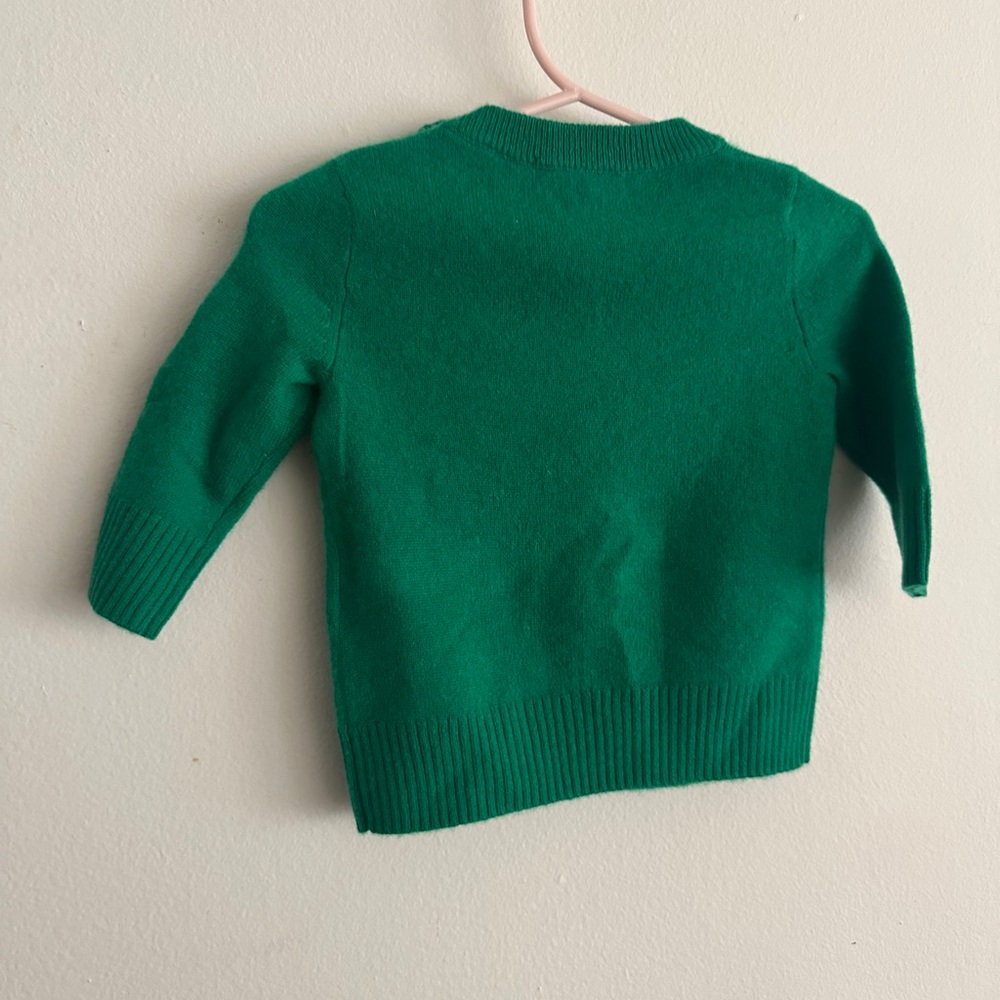J.CREW NWT Cashmere Sweater Tiger $98 SIZE 3-6M Emerald Green Classic Fit Luxe - Picture 3 of 6